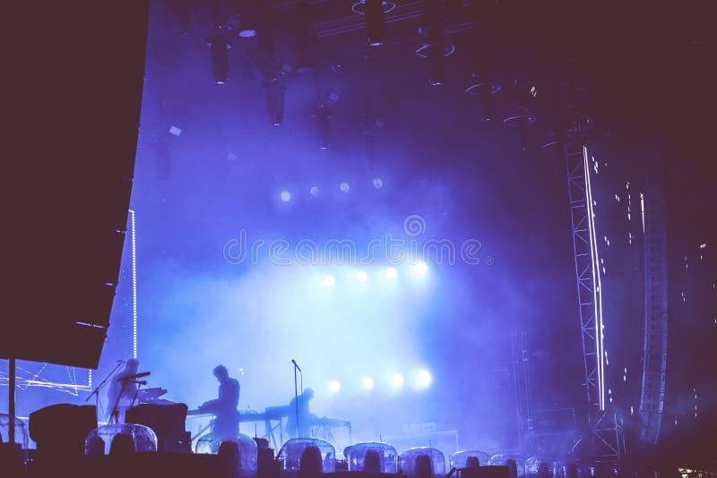 Band Performing a Live Show on the Stage Stock Image Image of