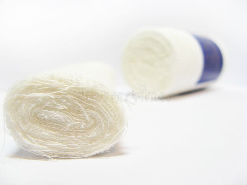 Bandage with bottle stock image