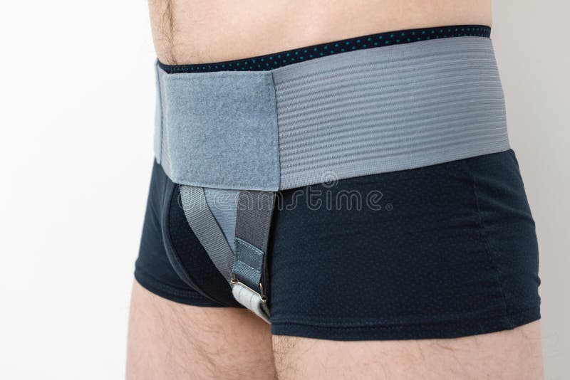 Bandage inguinal hernia. stock photo. Image of groin 133085102