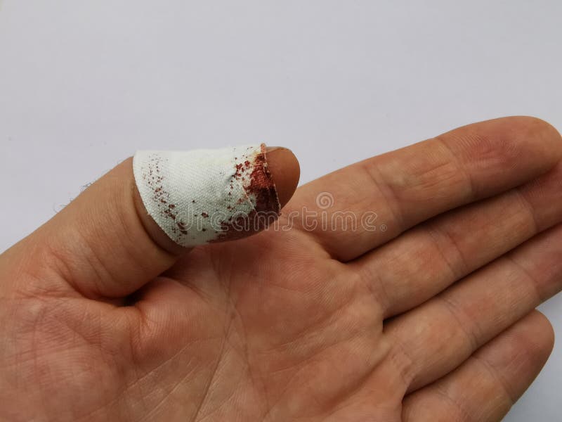 Blood on Cut Finger stock photo. Image of index, flesh - 46545214