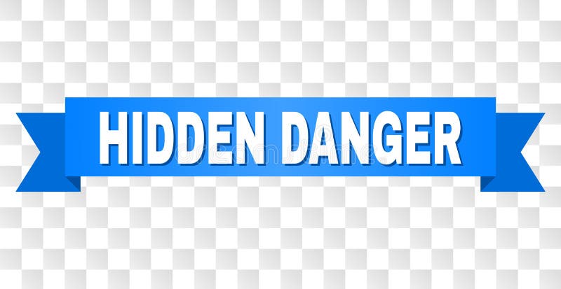 Bande bleue avec le texte CACHÉ de DANGER illustration stock