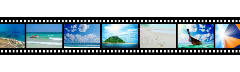Bande de film avec de belles photos de vacances illustration libre de droits Bande de film avec de belles photos de vacances illustration libre de droits