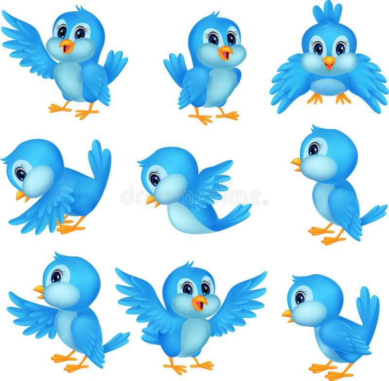 Bande dessinée bleue mignonne d'oiseau illustration de vecteur Bande dessinée bleue mignonne d'oiseau illustration de vecteur