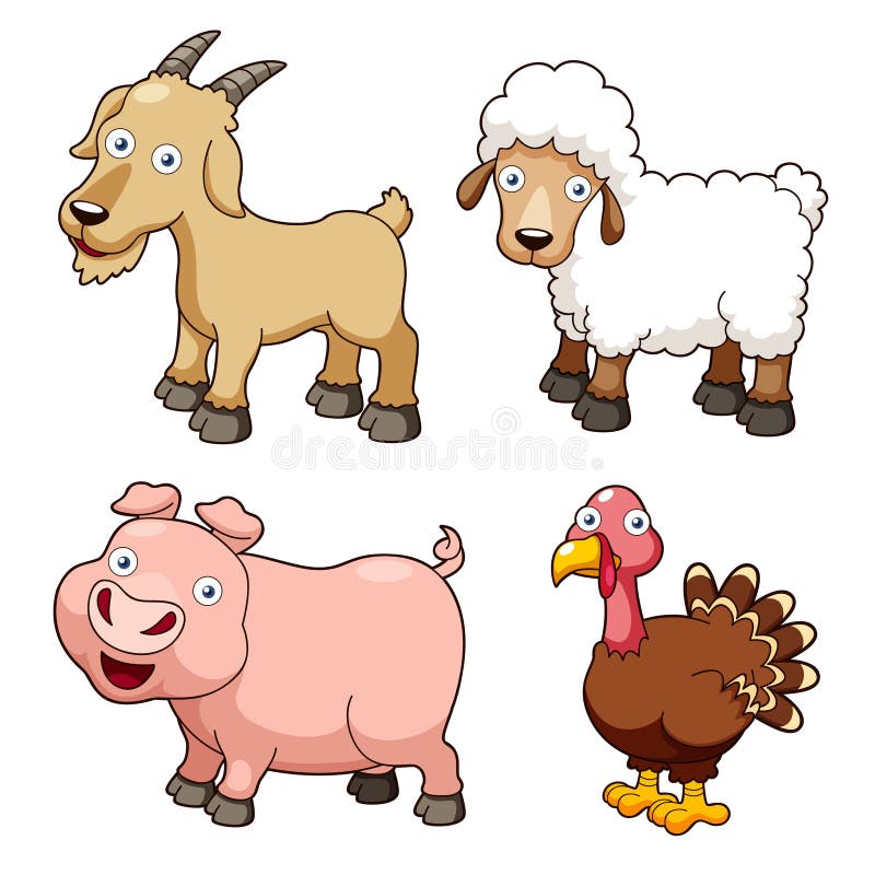 Illustration of farm animals cartoon. Illustration of farm animals cartoon