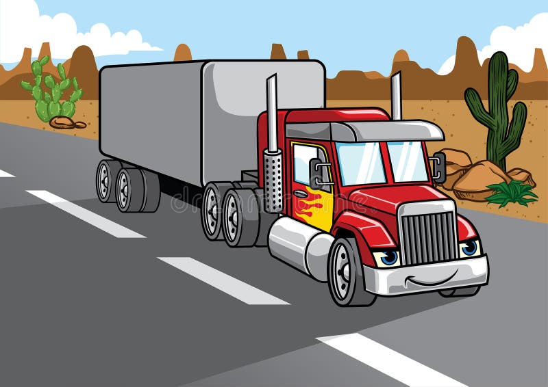Bande dessinée de grand camion illustration de vecteur Bande dessinée de grand camion illustration de vecteur