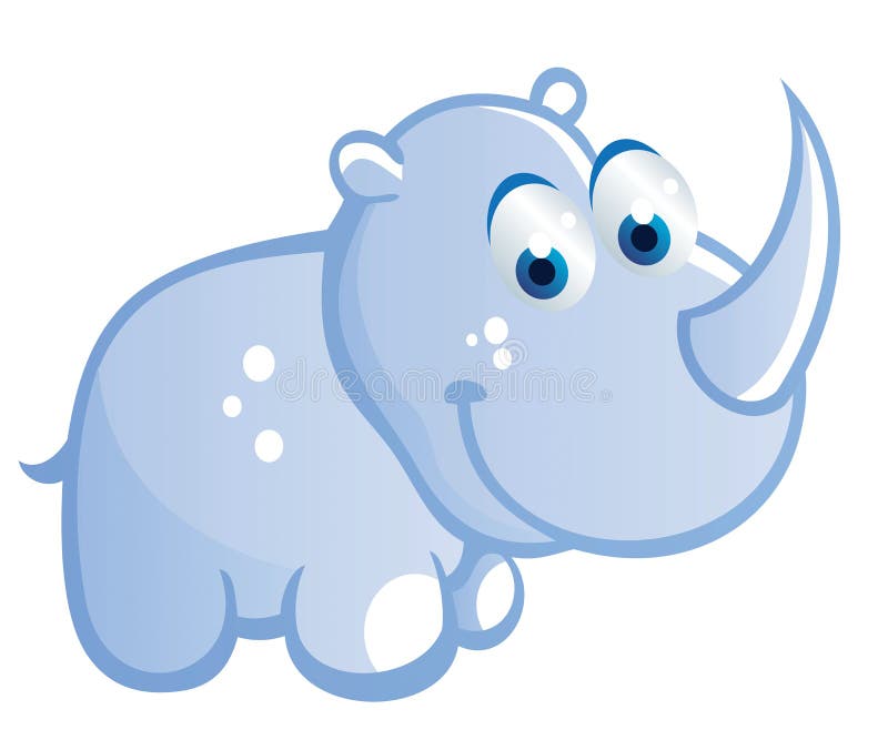 Bande dessinée de rhinocéros de bébé illustration libre de droits Bande dessinée de rhinocéros de bébé illustration libre de droits