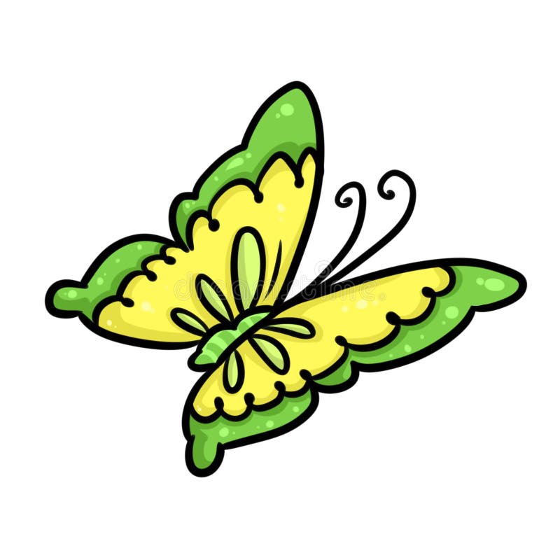 Bande dessinée jaune de papillon illustration libre de droits