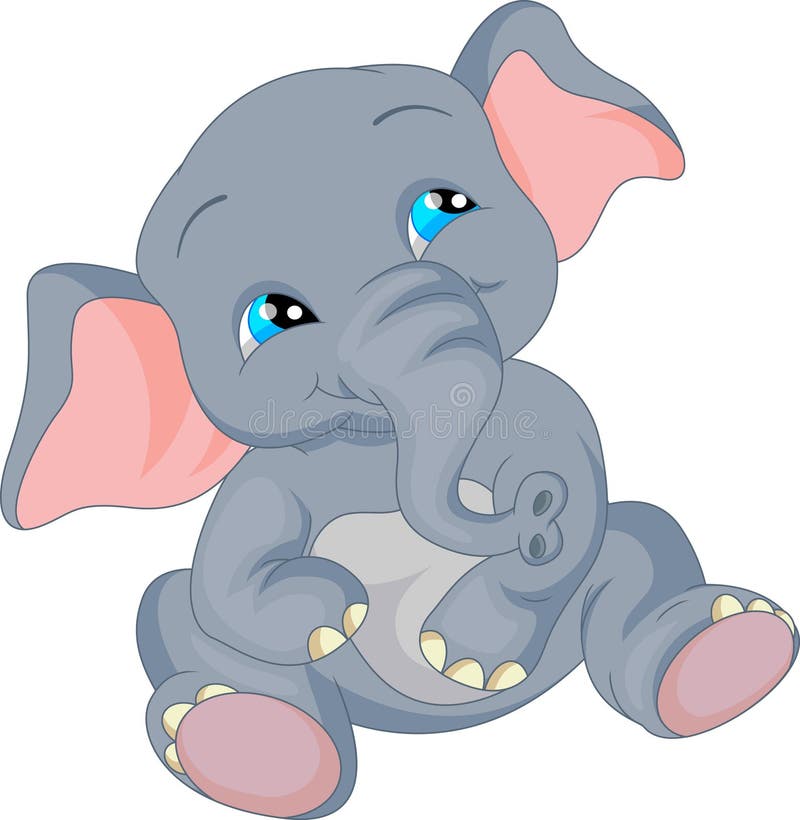 Bande dessinée mignonne d'éléphant de bébé illustration libre de droits Bande dessinée mignonne d'éléphant de bébé illustration libre de droits