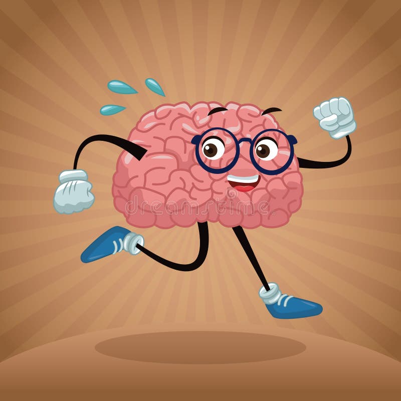 Bande dessinée mignonne de cerveau illustration de vecteur Bande dessinée mignonne de cerveau illustration de vecteur