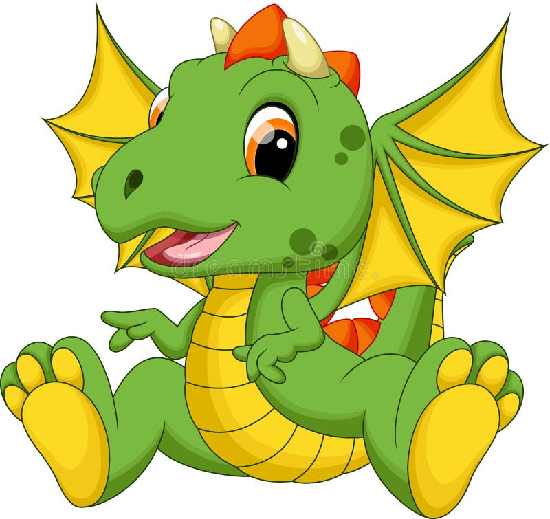 Bande dessinée mignonne de dragon de bébé illustration stock Bande dessinée mignonne de dragon de bébé illustration stock