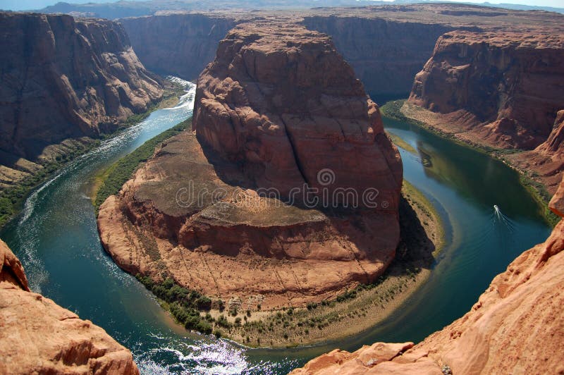 Bande en fer à cheval Arizona sur le fleuve Colorado, Etats-Unis images stock Bande en fer à cheval Arizona sur le fleuve Colorado, Etats-Unis images stock