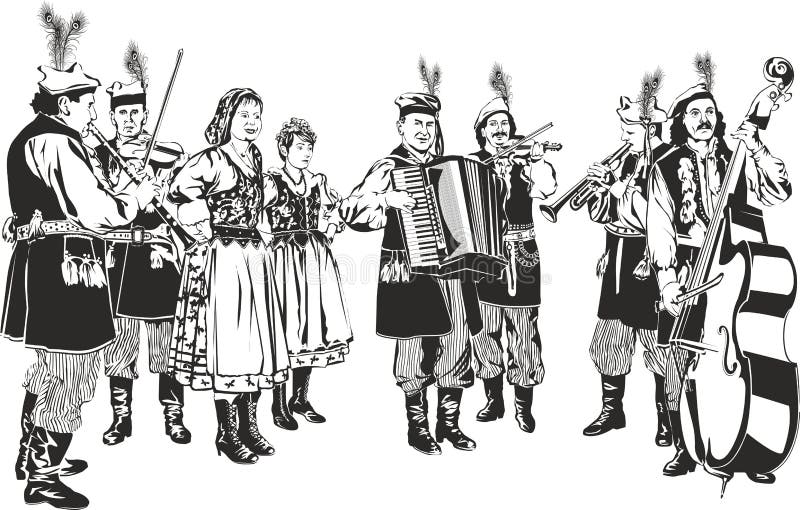 Bande folklorique traditionnelle polonaise illustration de vecteur Bande folklorique traditionnelle polonaise illustration de vecteur