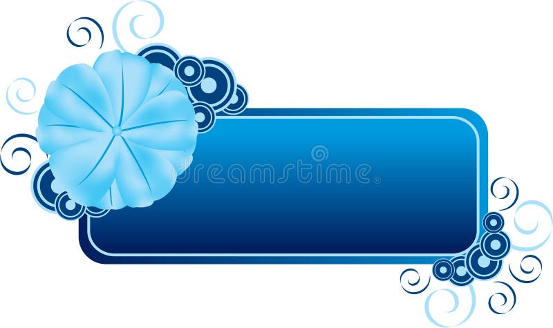 Bandeira azul da flor ilustração stock Bandeira azul da flor ilustração stock
