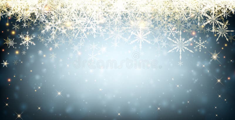 Bandeira azul do inverno com flocos de neve ilustração stock