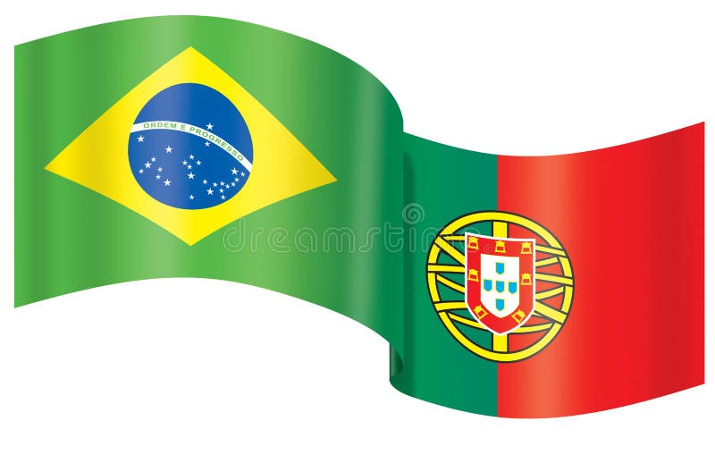 Bandeira Brasil - Portugal ilustração stock. Ilustração de ...