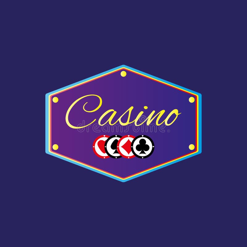 Bandeira com casino e microplaquetas do texto Ilustra??o do vetor ilustração stock Bandeira com casino e microplaquetas do texto Ilustra??o do vetor ilustração stock