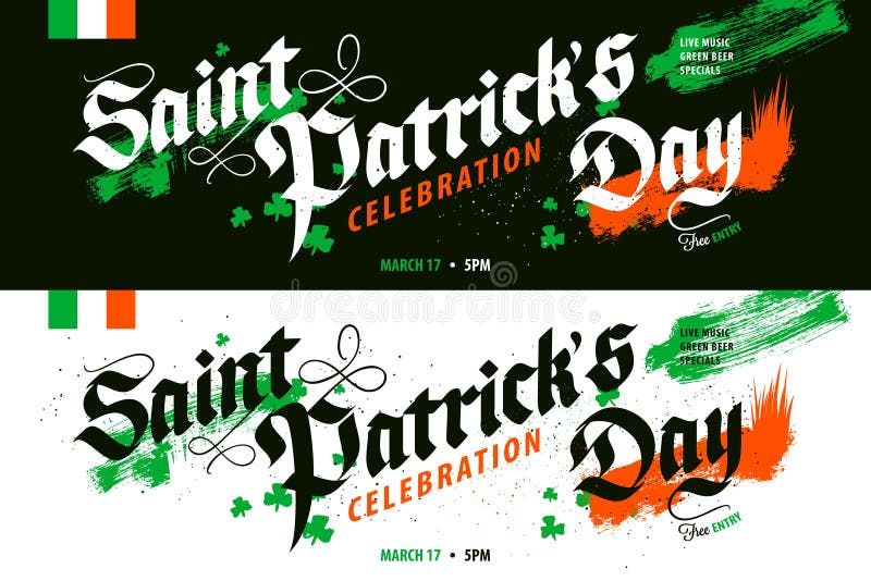 Bandeira da celebração do dia do ` s de St Patrick ilustração stock Bandeira da celebração do dia do ` s de St Patrick ilustração stock