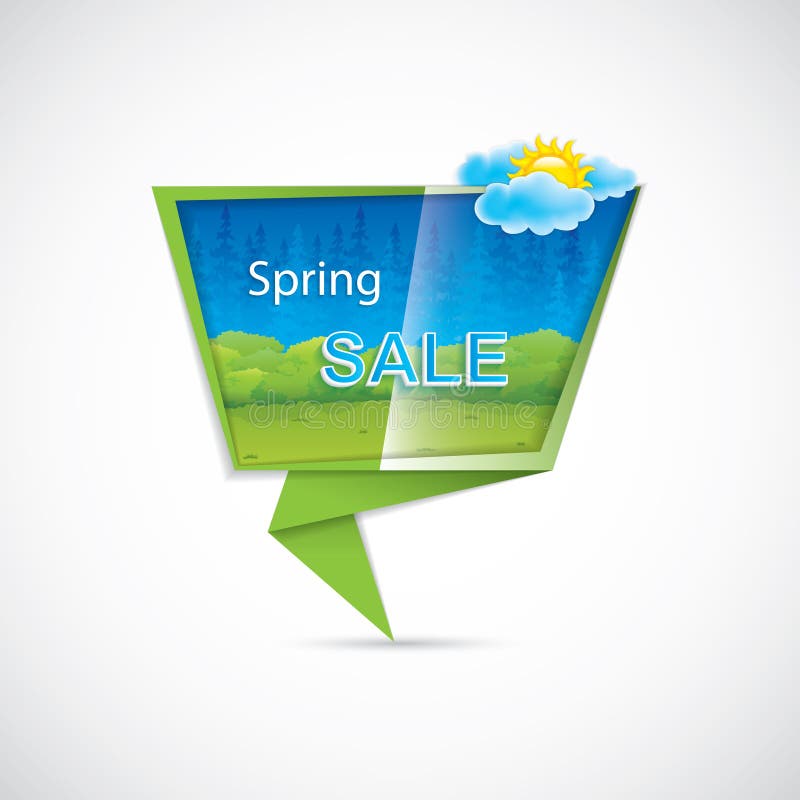 Bandeira da venda da mola ilustração royalty free