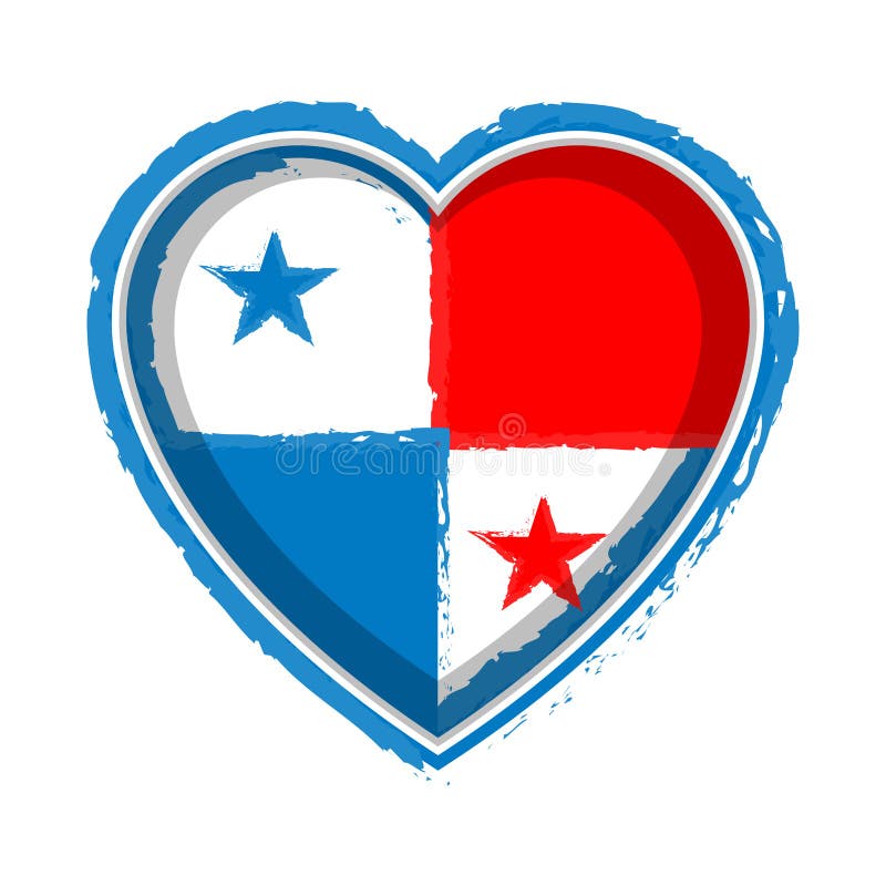 Bandeira dada forma coração de Panamá ilustração do vetor Bandeira dada forma coração de Panamá ilustração do vetor