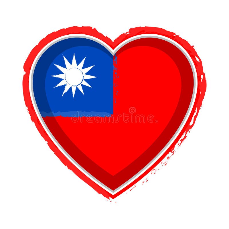 Bandeira dada forma coração de Taiwan ilustração royalty free Bandeira dada forma coração de Taiwan ilustração royalty free