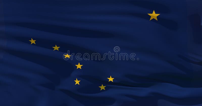 Bandeira de Alaska na textura de seda, Estados Unidos da América Ilustração 3d detalhada de alta qualidade ilustração royalty free Bandeira de Alaska na textura de seda, Estados Unidos da América Ilustração 3d detalhada de alta qualidade ilustração royalty free