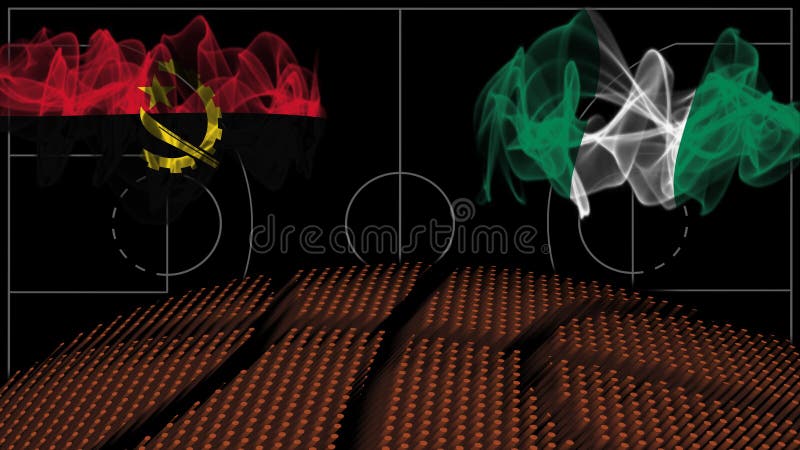 Bandeira De Basquete Angola Vs Nigeria Ilustração Stock