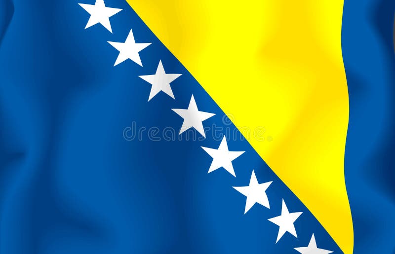 Flag of Bosnia Herzegovina waving in the wind. Flag of Bosnia Herzegovina waving in the wind