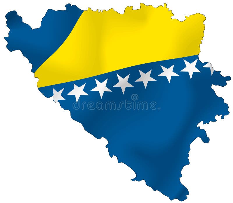 Vector illustration of a map and flag from Bosnia and Herzegovina. Vector illustration of a map and flag from Bosnia and Herzegovina