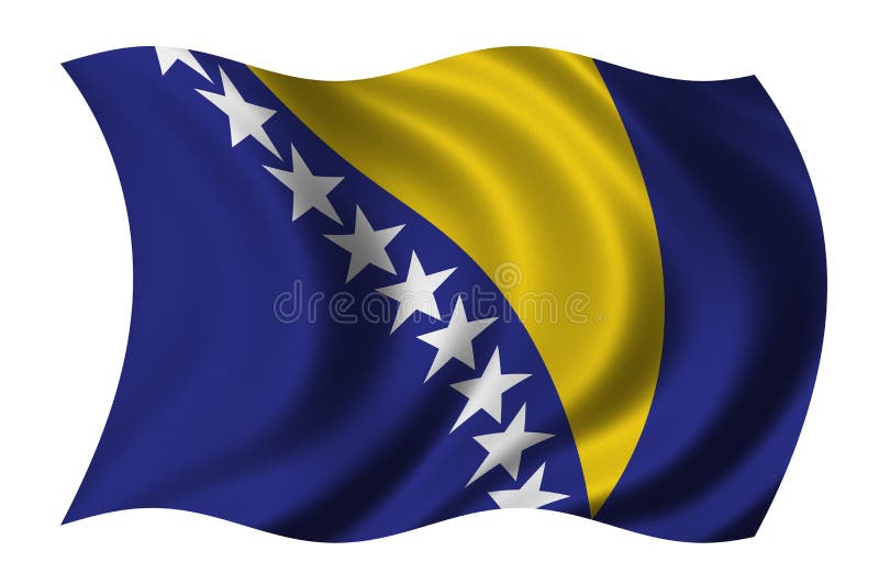 Flag of Bosnia Herzegovina waving in the wind. Flag of Bosnia Herzegovina waving in the wind