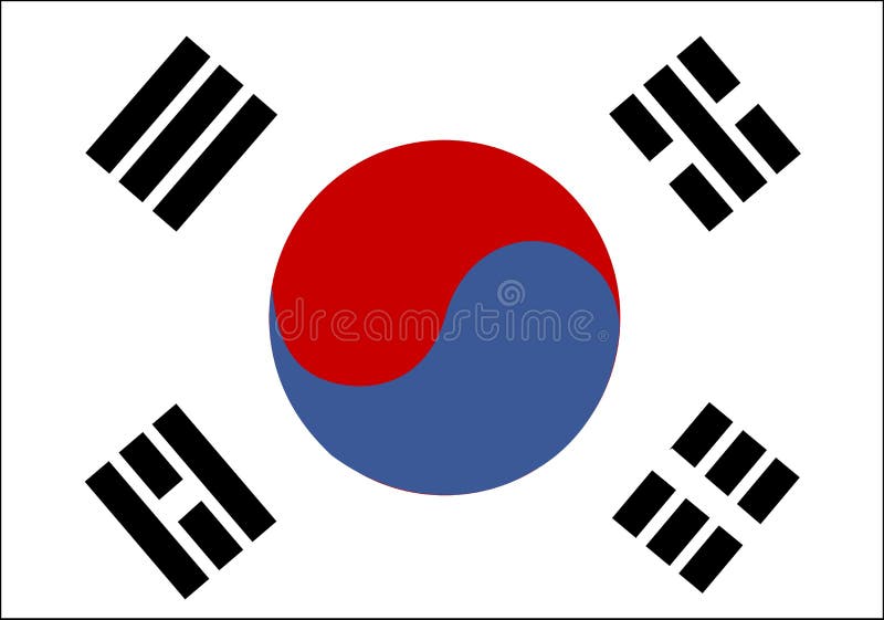 Bandeira de Coreia do Sul ilustração stock Bandeira de Coreia do Sul ilustração stock