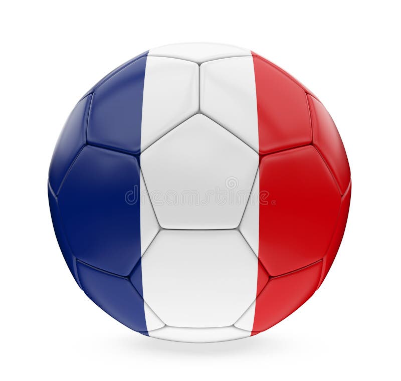 Bandeira de França da bola de futebol isolada ilustração do vetor Bandeira de França da bola de futebol isolada ilustração do vetor