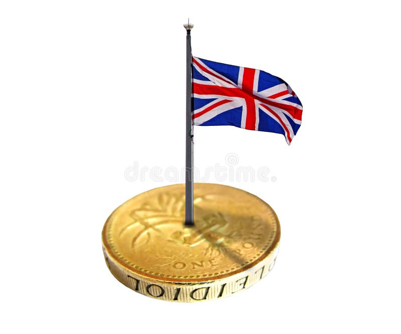 Bandeira de ingleses da moeda de ouro imagem de stock Bandeira de ingleses da moeda de ouro imagem de stock