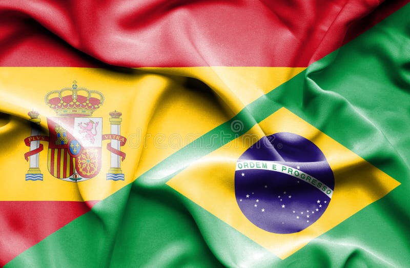 conceito de bandeira brasil vs espanha. ilustração vetorial. 14633401 Vetor  no Vecteezy