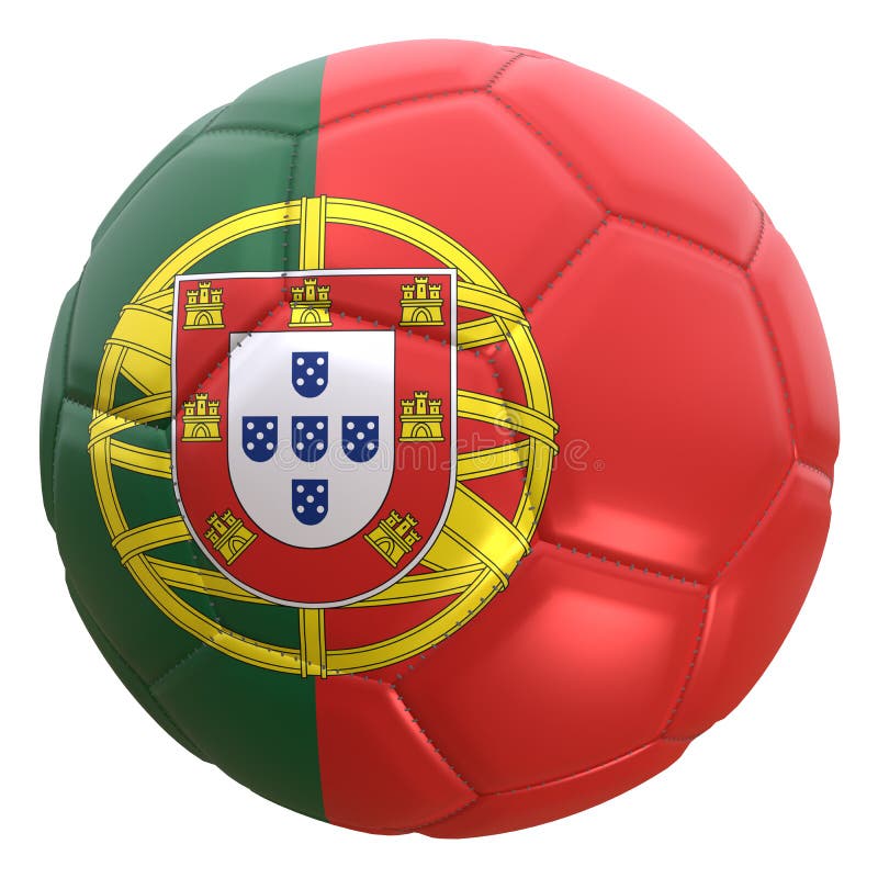 Bandeira De Portugal Em Uma Bola Do Futebol Ilustração ...