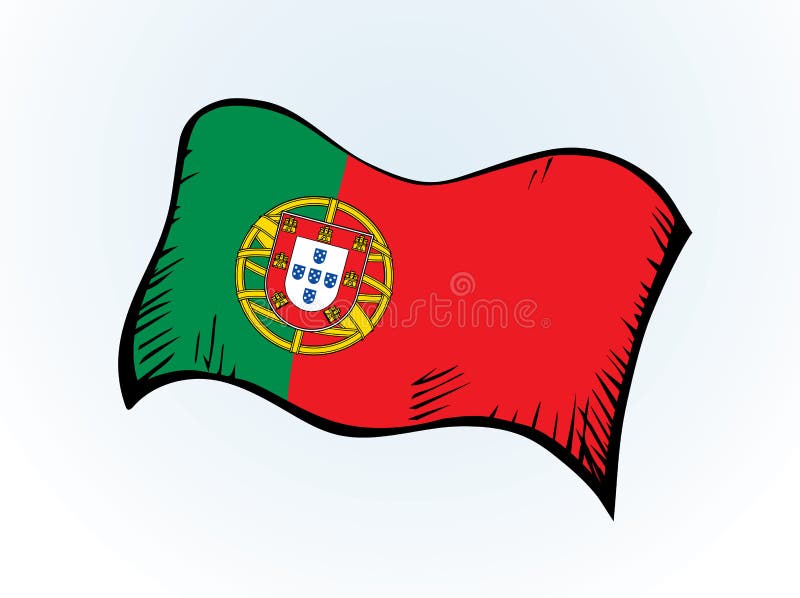 Vetores de Vetor De Nacional De Portugal Mapa De Desenho Sobre