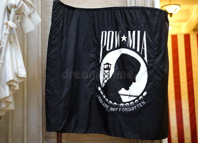Bandeira de POW-MIA - não esquecida fotos de stock Bandeira de POW-MIA - não esquecida fotos de stock