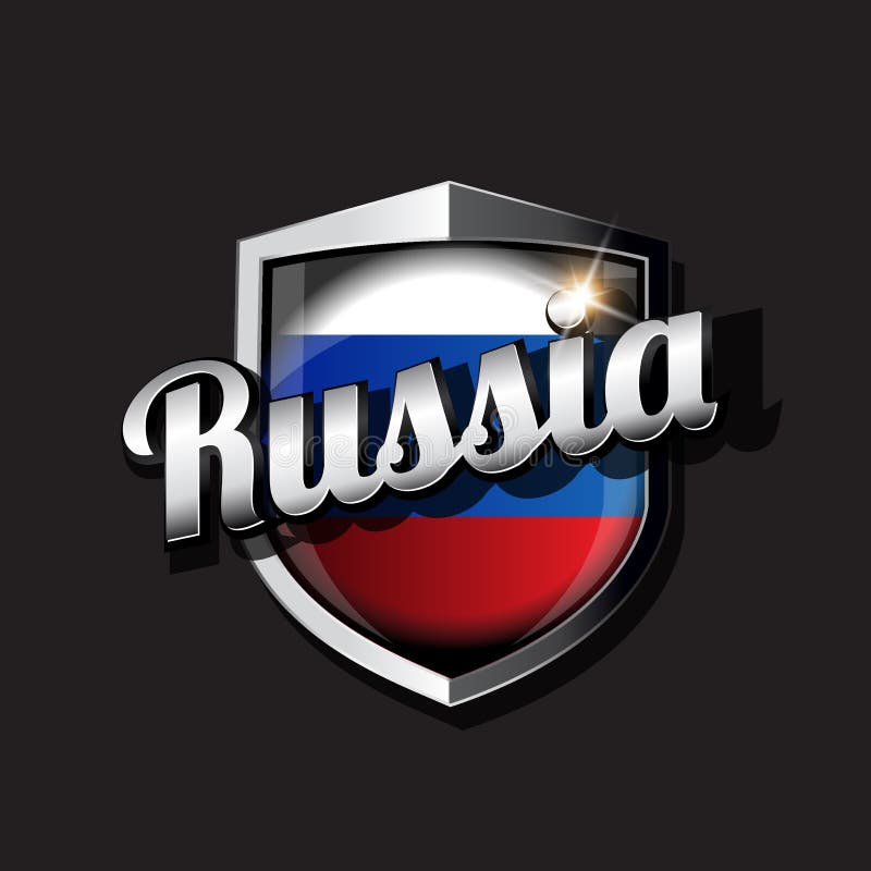 Bandeira da Rússia num escudo ilustração stock