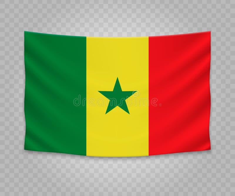 Bandeira de suspensão realística ilustração royalty free Bandeira de suspensão realística ilustração royalty free
