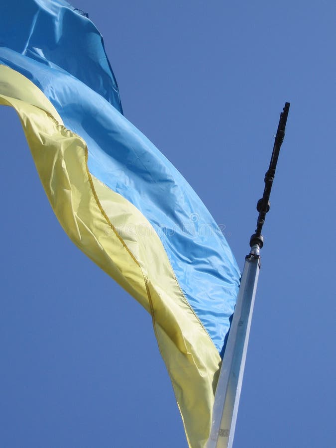 Flag of Ukraine on the sky. Flag of Ukraine on the sky