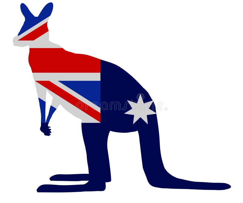 Bandeira do canguru ilustração stock Bandeira do canguru ilustração stock