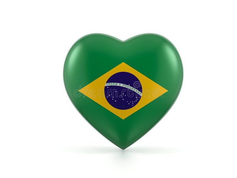 Forma Do Coração Brasil Símbolo Do Amor Símbolo Nacional Bandeira Emblema  Do País Ilustração do Vetor - Ilustração de jogo, forma: 184509190