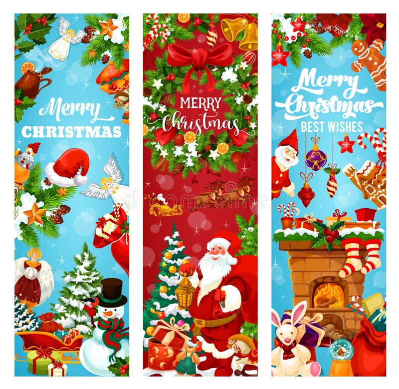 Bandeira do cumprimento do feriado do Natal e do ano novo ilustração do vetor Bandeira do cumprimento do feriado do Natal e do ano novo ilustração do vetor