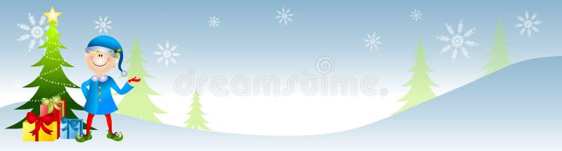 Bandeira do duende do Natal ilustração do vetor Bandeira do duende do Natal ilustração do vetor