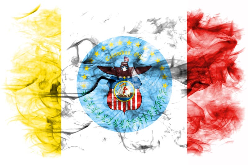 Bandeira do fumo da cidade de Columbo, estado de Ohio, Estados Unidos da América ilustração royalty free Bandeira do fumo da cidade de Columbo, estado de Ohio, Estados Unidos da América ilustração royalty free