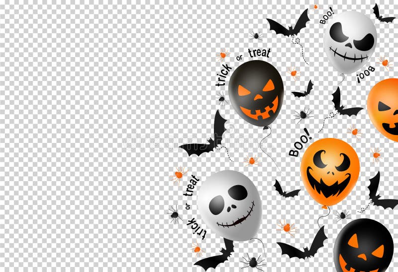 Balões e Morcegos de Halloween 3D Para Composição PNG Transparente  [download] - Designi