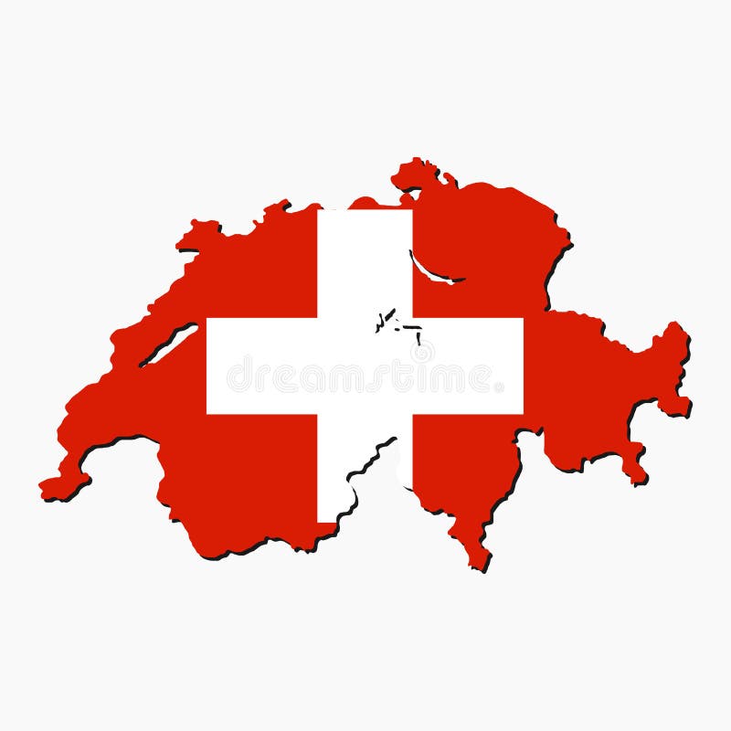 Bandeira do mapa de Switzerland ilustração stock Bandeira do mapa de Switzerland ilustração stock