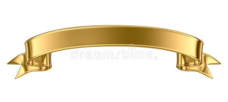 Gold Metal Banner isolated on white - 3d render. Gold Metal Banner isolated on white - 3d render