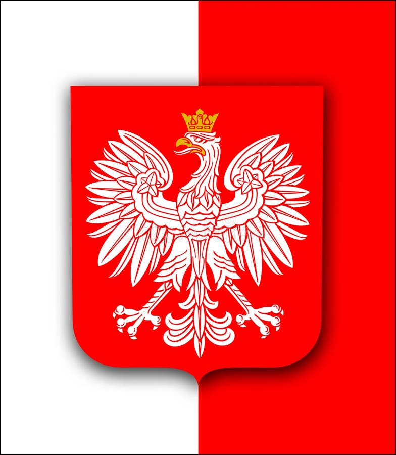 Placa Com Revestimento De Armas Emblema Nacional E Tradução De Texto Do  Inglês : República Polonesa. Terra Firme. Foto de Stock - Imagem de azul,  naturalize: 218567948