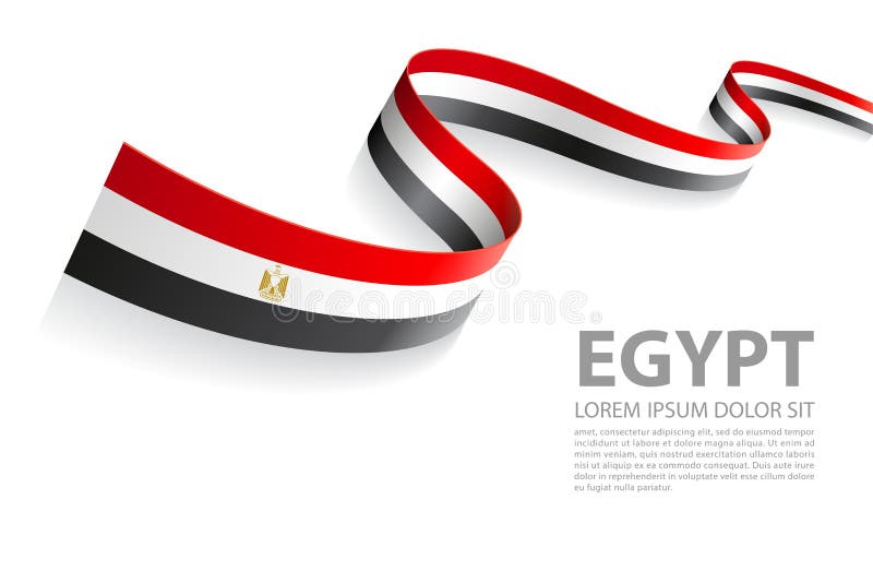 Faixa vetorial com as cores da bandeira do Egito ilustração royalty free