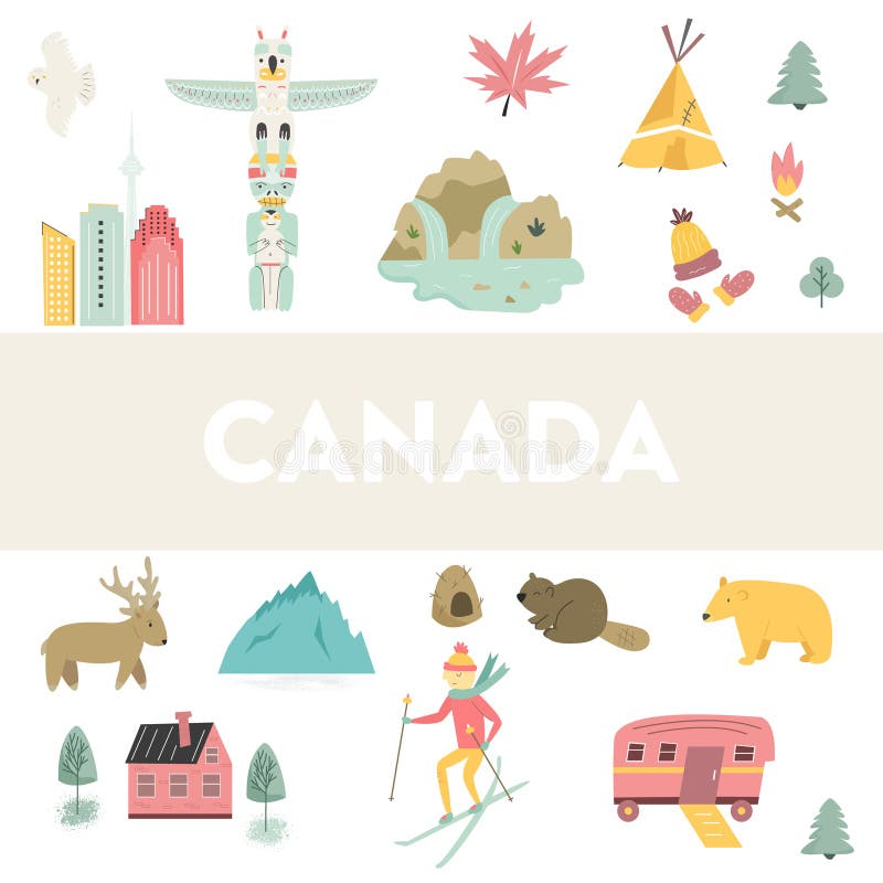 Bandeira do vetor dos desenhos animados de Canadá Ilustração do curso ilustração royalty free Bandeira do vetor dos desenhos animados de Canadá Ilustração do curso ilustração royalty free